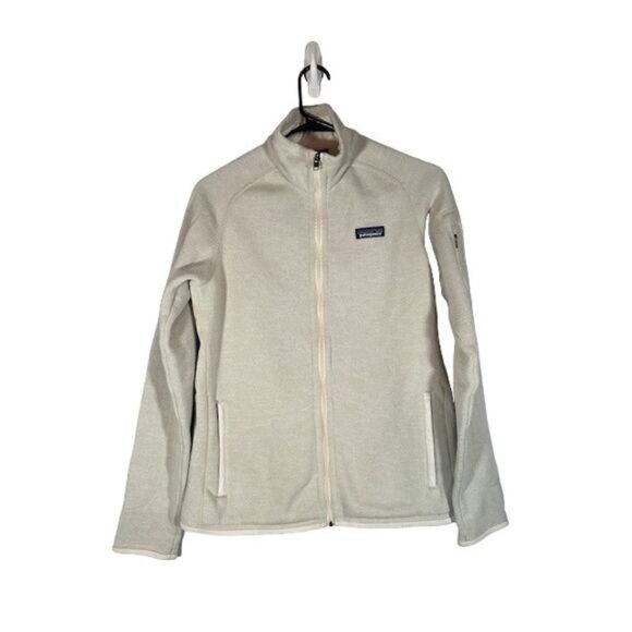 Patagonia White Mock Neck Better Sweater Full Zip Fleece Jacket Women Sz M - Picture 1 of 11